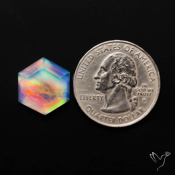 Step Cut Himalayan Quartz And Aurora Opal Doublet