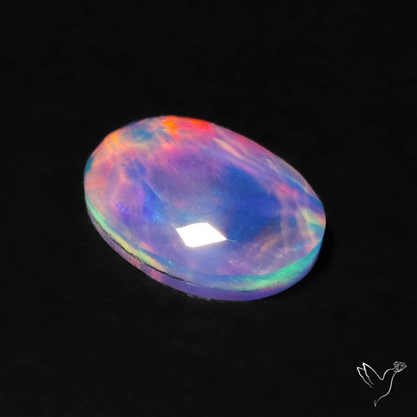 Portrait Cut Crystal And Aurora Opal Doublet