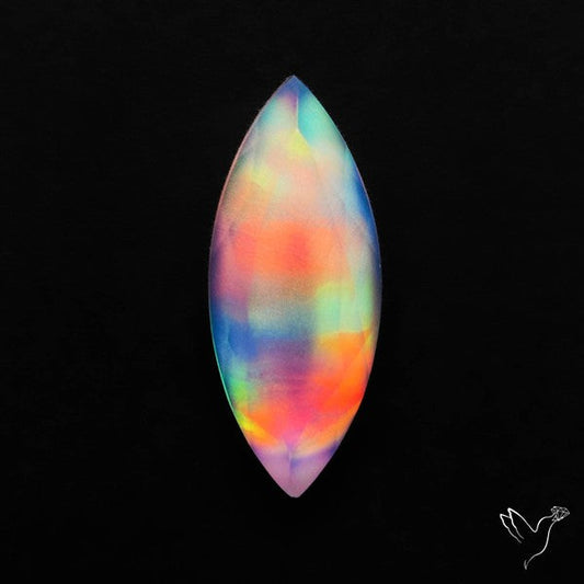 Portrait Cut Crystal And Aurora Opal Doublet