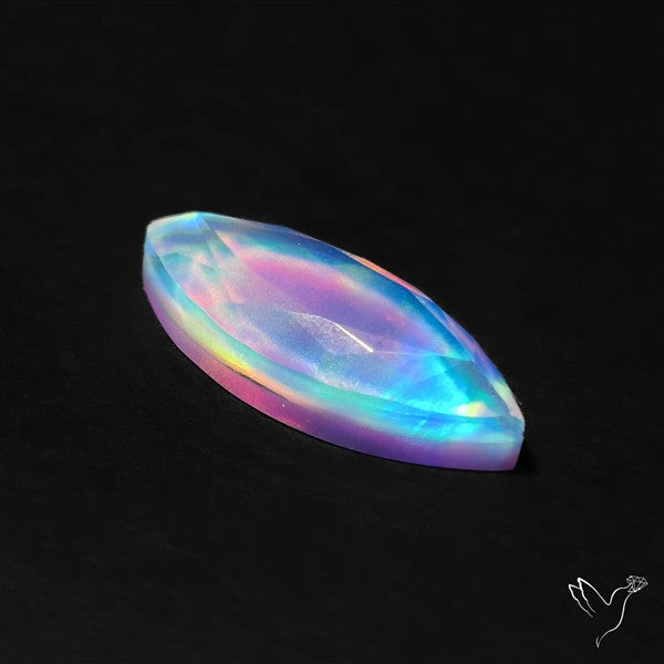 Portrait Cut Crystal And Aurora Opal Doublet