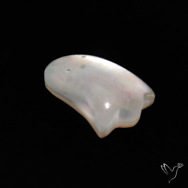 Himalayan Quartz With Mother Of Pearl Ghost Carving Doublet