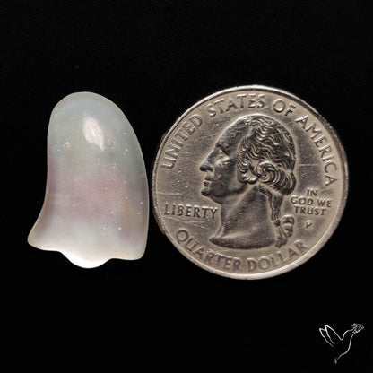 Himalayan Quartz With Mother Of Pearl Ghost Carving Doublet