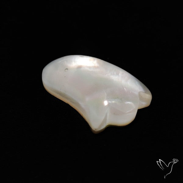 Himalayan Quartz With Mother Of Pearl Ghost Carving Doublet