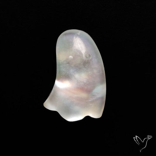 Himalayan Quartz With Mother Of Pearl Ghost Carving Doublet