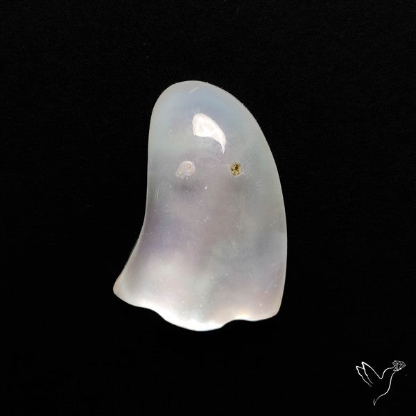 Himalayan Quartz With Mother Of Pearl Ghost Carving Doublet
