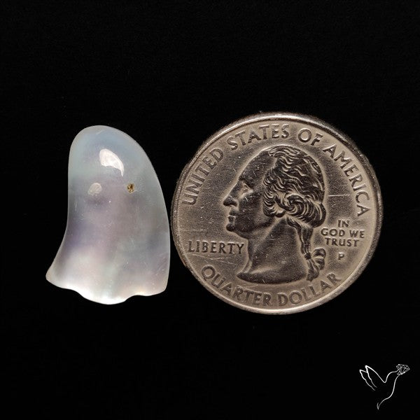 Himalayan Quartz With Mother Of Pearl Ghost Carving Doublet
