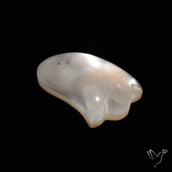 Himalayan Quartz With Mother Of Pearl Ghost Carving Doublet