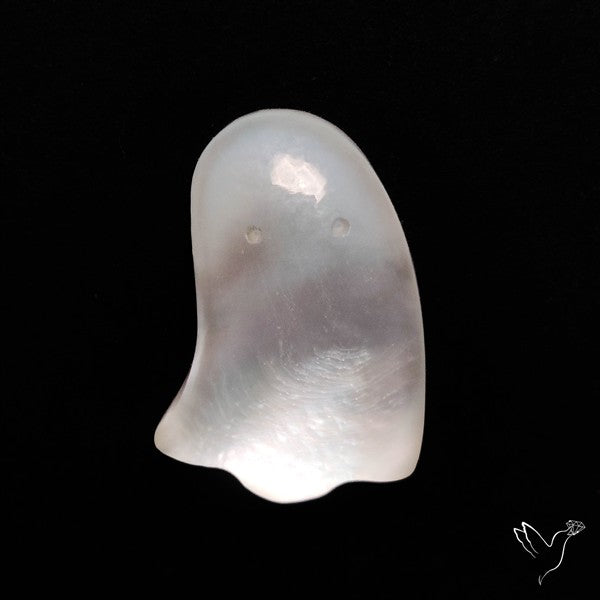 Himalayan Quartz With Mother Of Pearl Ghost Carving Doublet