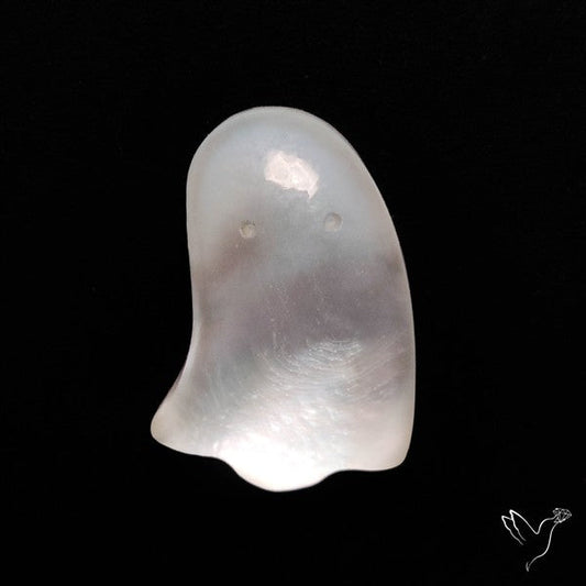 Himalayan Quartz With Mother Of Pearl Ghost Carving Doublet