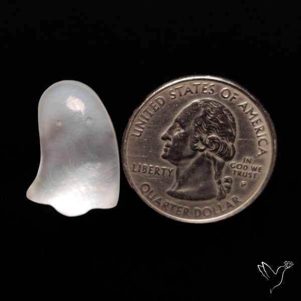 Himalayan Quartz With Mother Of Pearl Ghost Carving Doublet