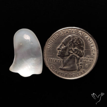 Himalayan Quartz With Mother Of Pearl Ghost Carving Doublet