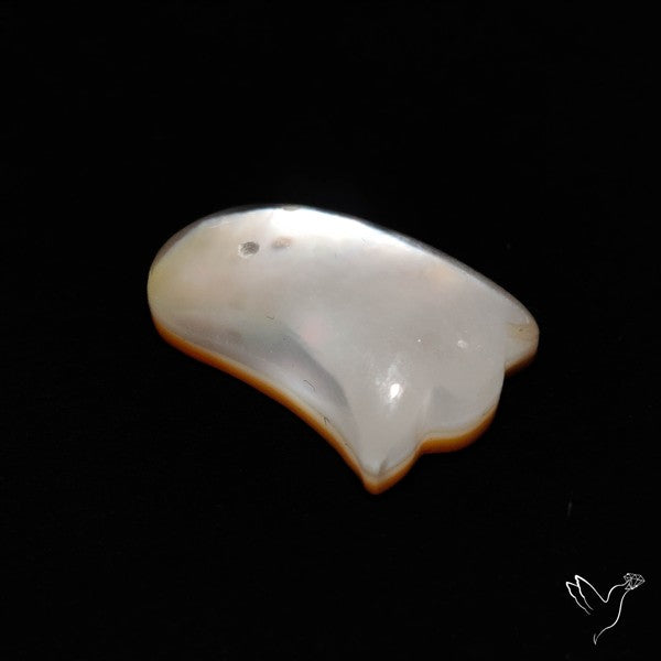 Himalayan Quartz With Mother Of Pearl Ghost Carving Doublet