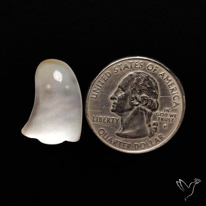 Himalayan Quartz With Mother Of Pearl Ghost Carving Doublet