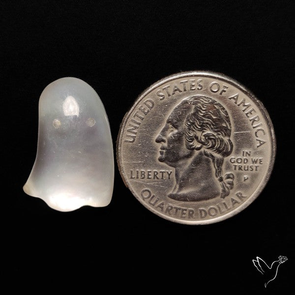 Himalayan Quartz With Mother Of Pearl Ghost Carving Doublet
