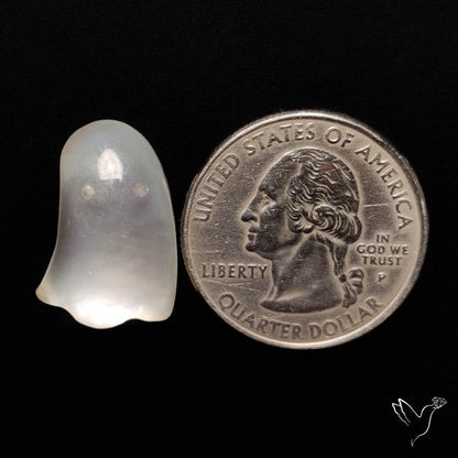 Himalayan Quartz With Mother Of Pearl Ghost Carving Doublet