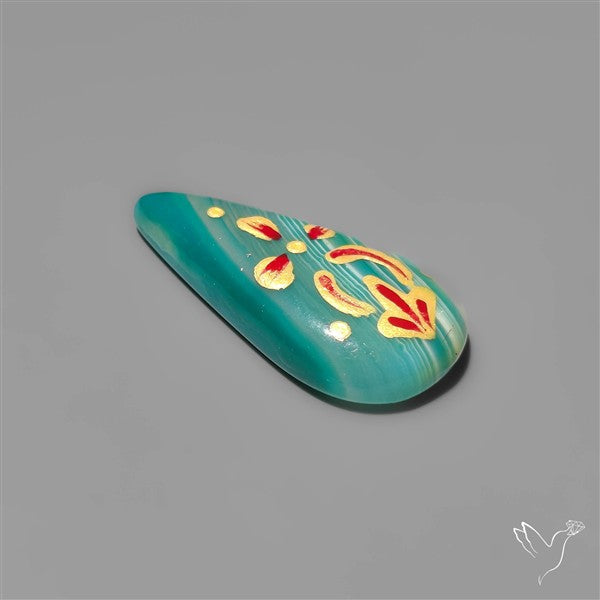 Botswana Agate Indian Hand Paint Art Stone