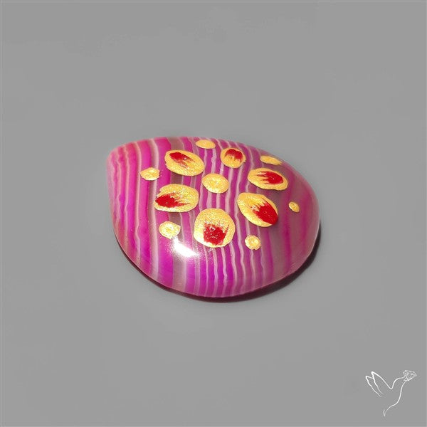 Botswana Agate Indian Hand Paint Art Stone