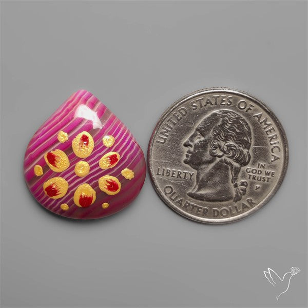 Botswana Agate Indian Hand Paint Art Stone