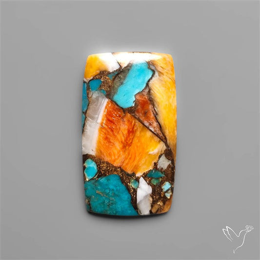 Spiny Oyster Mohave Turquoise Cabochon