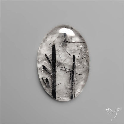 Black Tourmalinated Quartz Cabochon