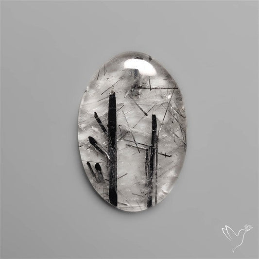 Black Tourmalinated Quartz Cabochon