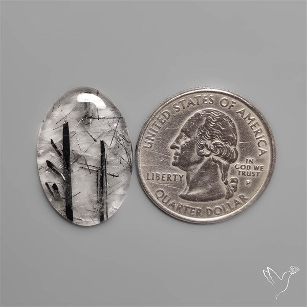 Black Tourmalinated Quartz Cabochon