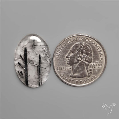 Black Tourmalinated Quartz Cabochon