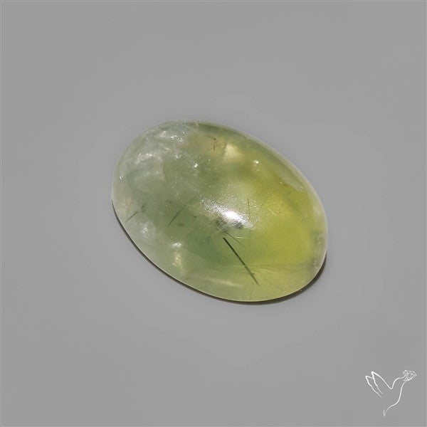 Black Tourmalinated Prehnite Cabochon