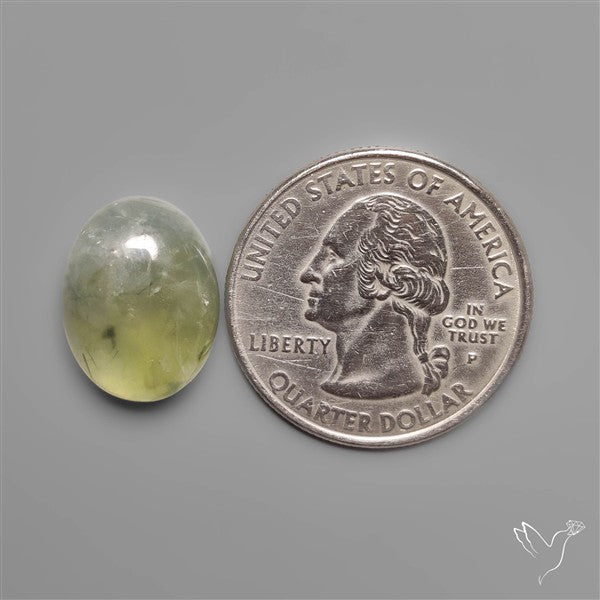 Black Tourmalinated Prehnite Cabochon
