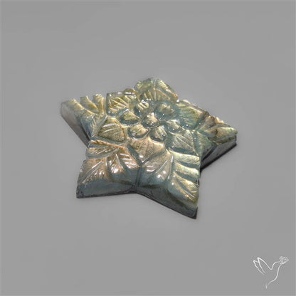 Golden Labradorite Mughal Carving Star