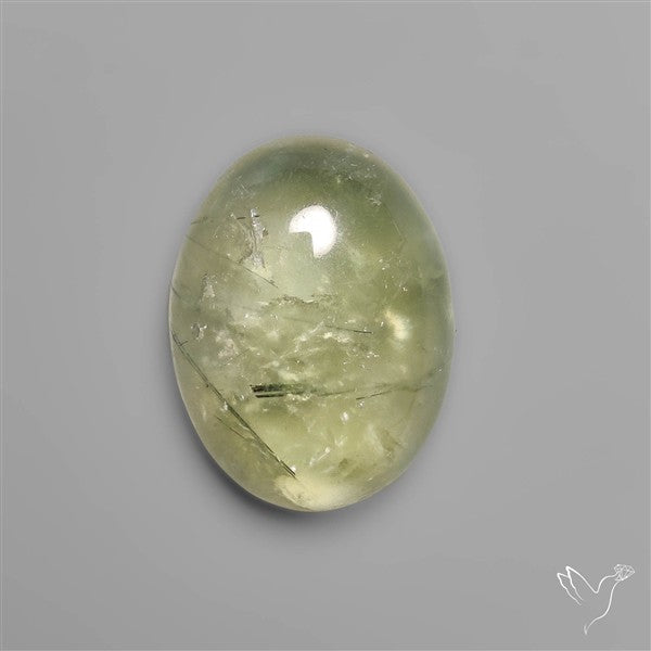 Black Tourmalinated Prehnite Cabochon