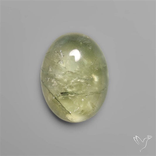 Black Tourmalinated Prehnite Cabochon