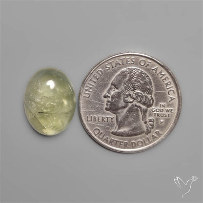 Black Tourmalinated Prehnite Cabochon
