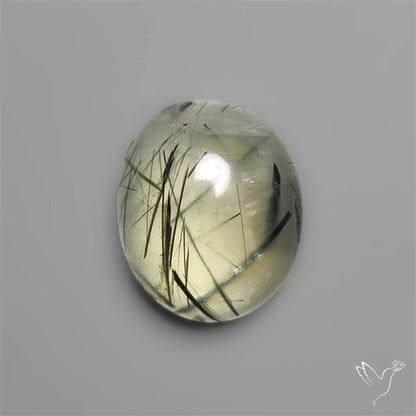 Black Tourmalinated Prehnite Cabochon