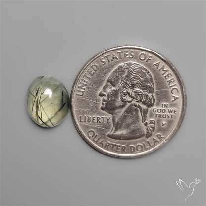 Black Tourmalinated Prehnite Cabochon