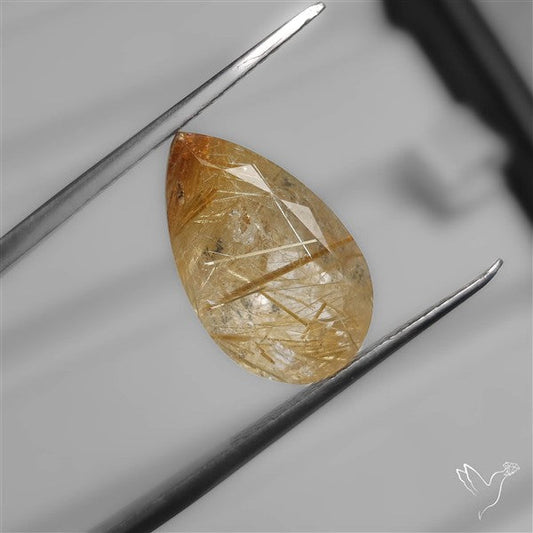 Faceted Golden Rutilated Quartz