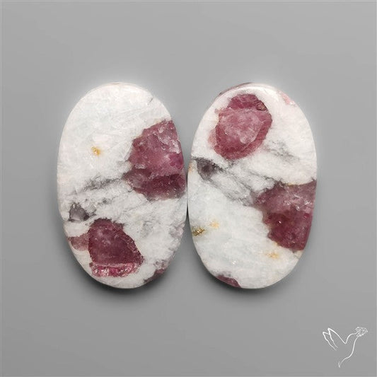 Pink Tourmaline In Quartz Pair