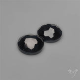 Checkerboard Cut Black Onyx Pair