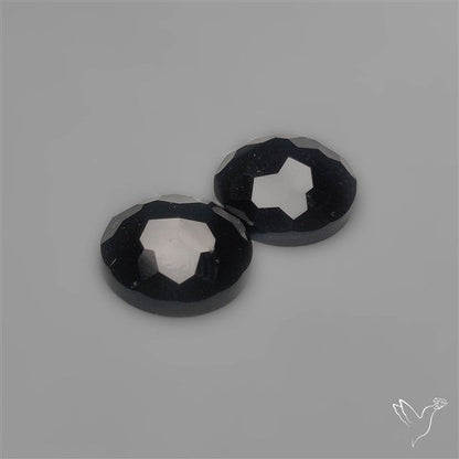 Checkerboard Cut Black Onyx Pair