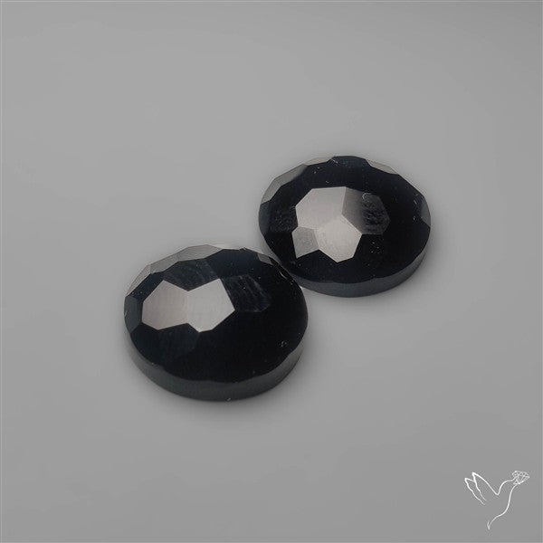 Checker Cut Black Onyx Pair