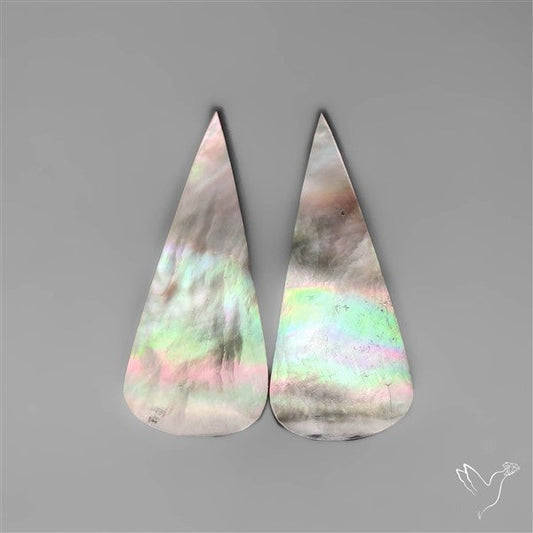 Rainbow Tahitian Black Mother Of Pearls Pair