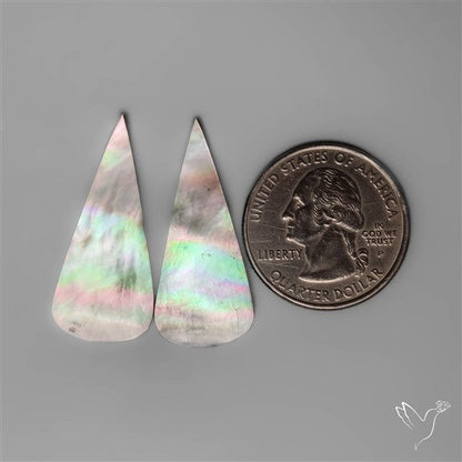 Rainbow Tahitian Black Mother Of Pearls Pair