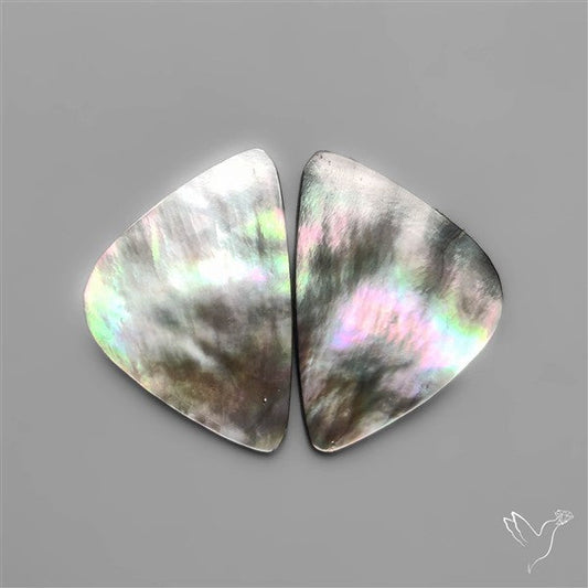 Rainbow Tahitian Black Mother Of Pearls Pair