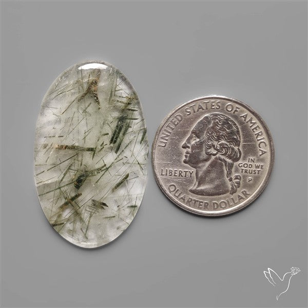 Green Rutilated Quartz Cabochon
