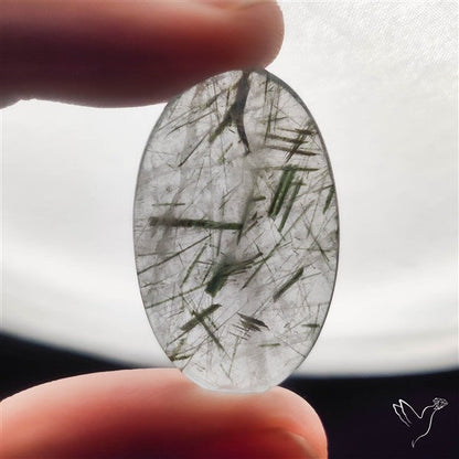 Green Rutilated Quartz Cabochon