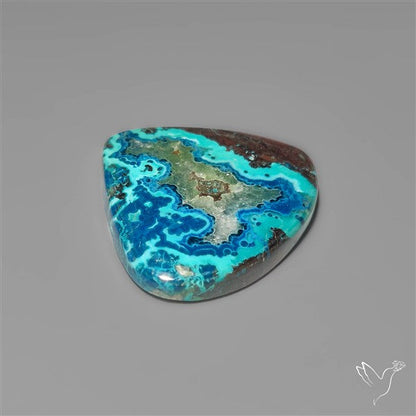 Azurite Shattuckite Quartz and Cuprite Cabochon