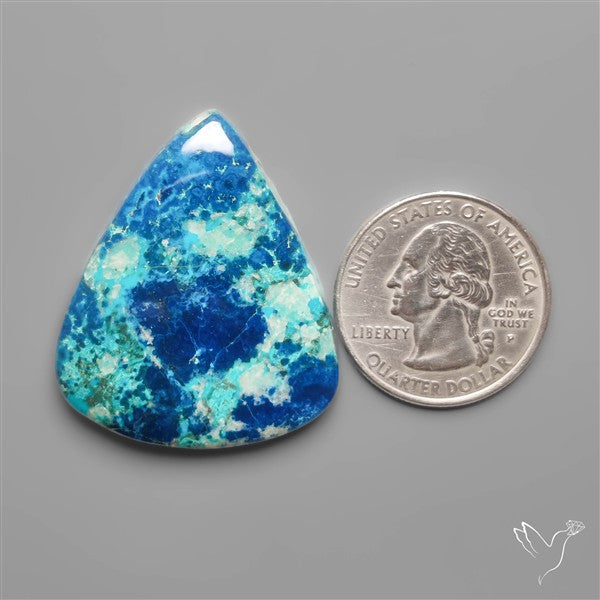 Azurite Shattuckite Quartz Cabochon