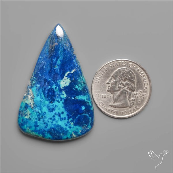 Azurite Shattuckite Quartz Cabochon