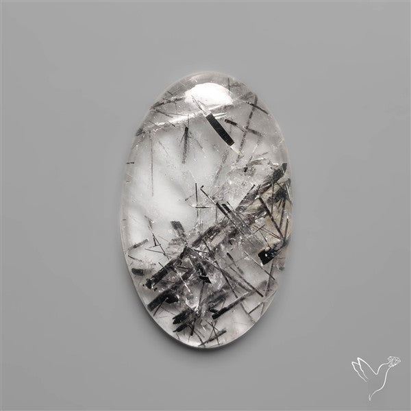 Black Tourmalinated Quartz Cabochon