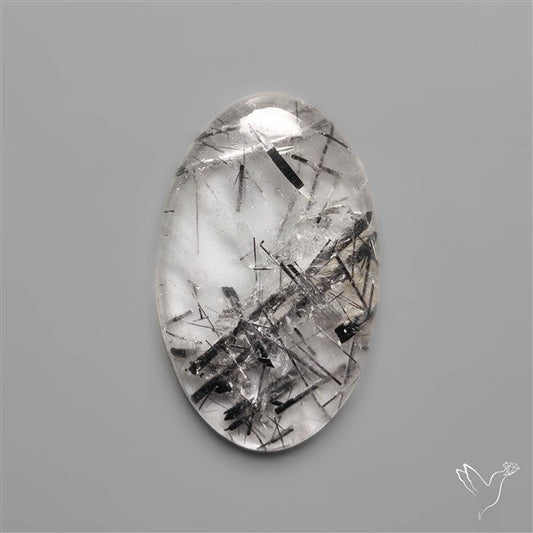 Black Tourmalinated Quartz Cabochon